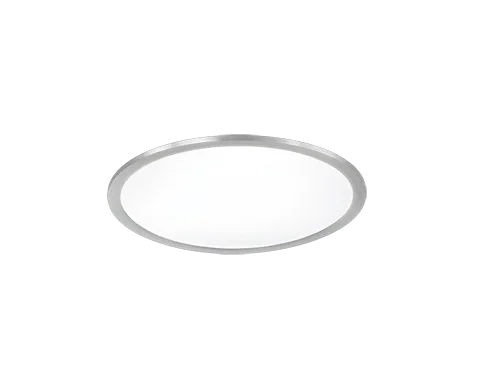 Plafondlamp Paldund mat nikkel Ø45 cm met wit acryl, strakke ronde LED plafonnière for woon- of slaapkamer