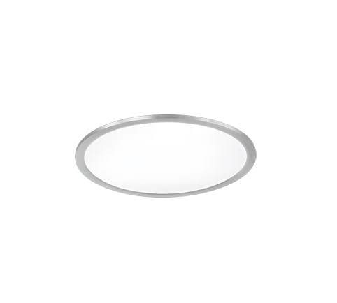 Plafondlamp Paldund mat nikkel Ø45 cm met wit acryl, strakke ronde LED plafonnière for woon- of slaapkamer