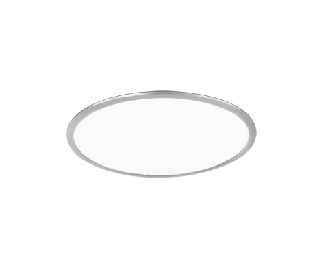 Plafondlamp Klieldond mat nikkel Ø62 cm met wit acryl en strakke ronde LED-vorm