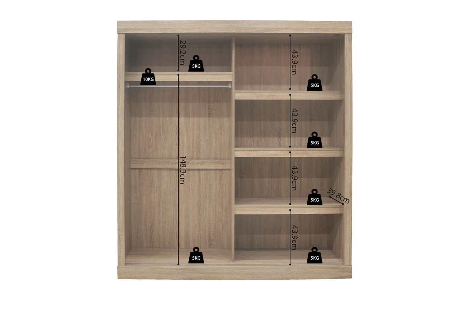 Kledingkast Briennos 182,5 cm - Afbeelding 8