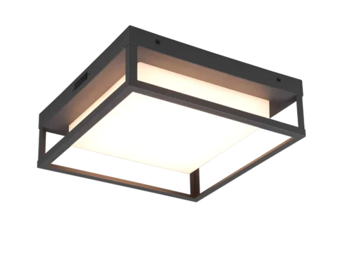 Plafondlamp Leinnol Antraciet set van 3, moderne LED buitenlamp met strak metalen design en gelijkmatig licht
