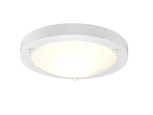 Plafondlamp Jenond wit Ø31,5 cm, moderne ronde badkamerlamp met wit metaal en glas