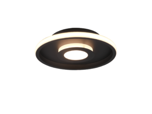 Plafondlamp Prultea Mat Zwart Ø30 cm - Set van 3