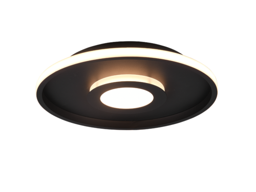 Plafondlamp Malty mat zwart Ø40 cm met geïntegreerde LED en warme lichtkring, set van 3