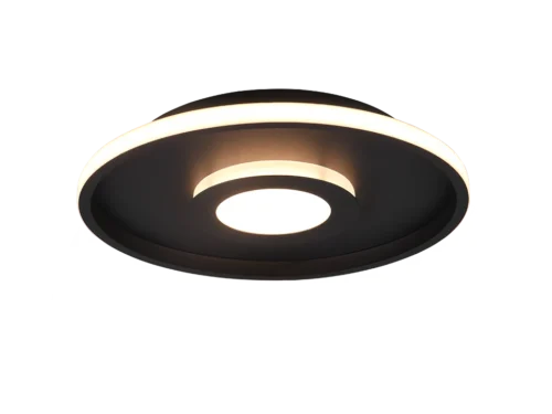 Plafondlamp Malty mat zwart Ø40 cm met geïntegreerde LED en warme lichtkring, set van 3