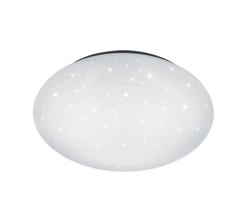 Plafondlamp Maarril wit Ø37 cm met sterrendecor en geïntegreerde LED voor helder licht