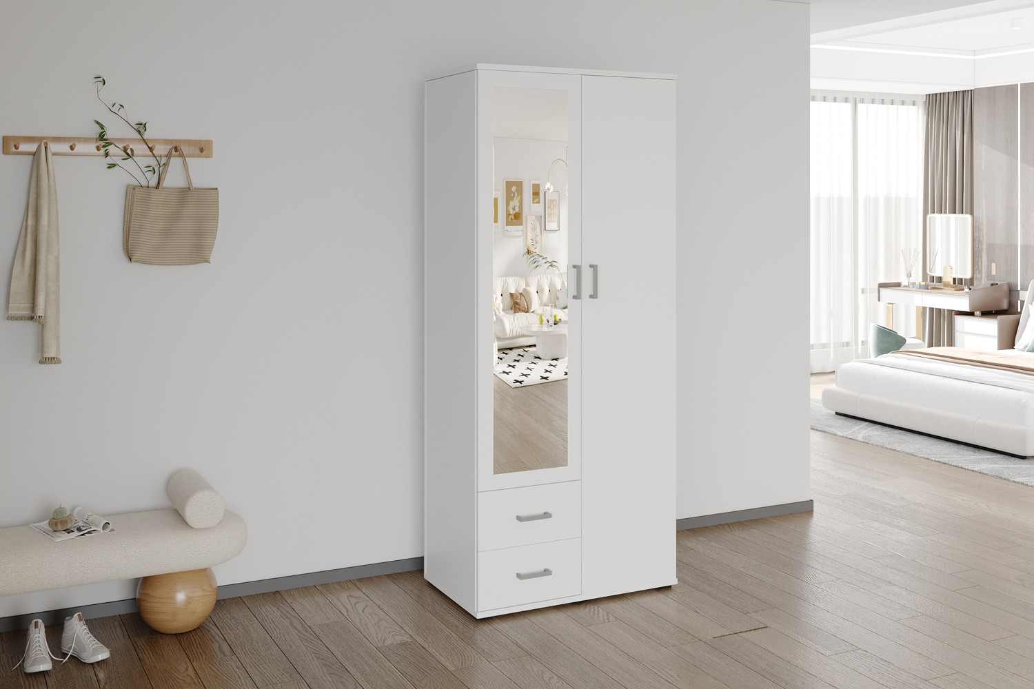 Kledingkast Gaammora Wit 80 cm