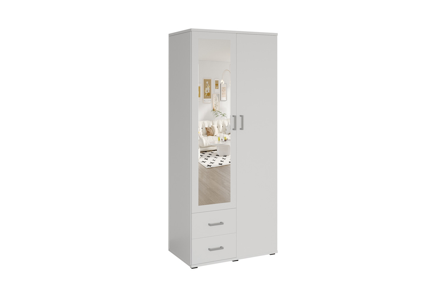 Kledingkast Gaammora Wit 80 cm - Afbeelding 2
