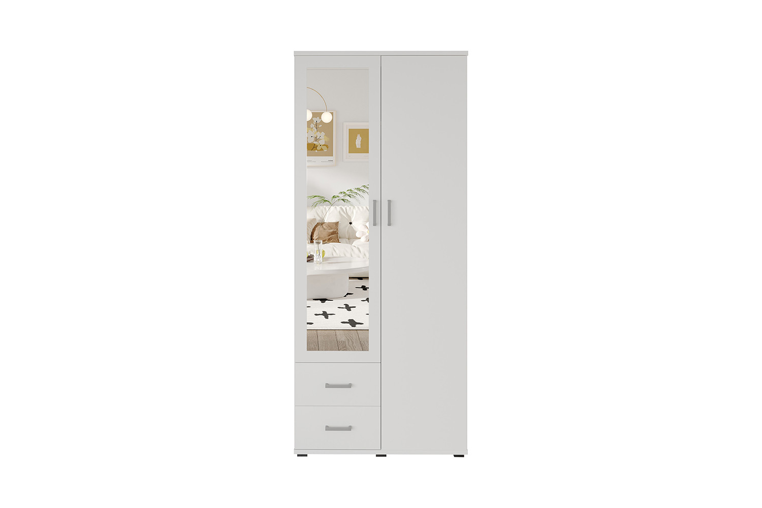 Kledingkast Gaammora Wit 80 cm - Afbeelding 3