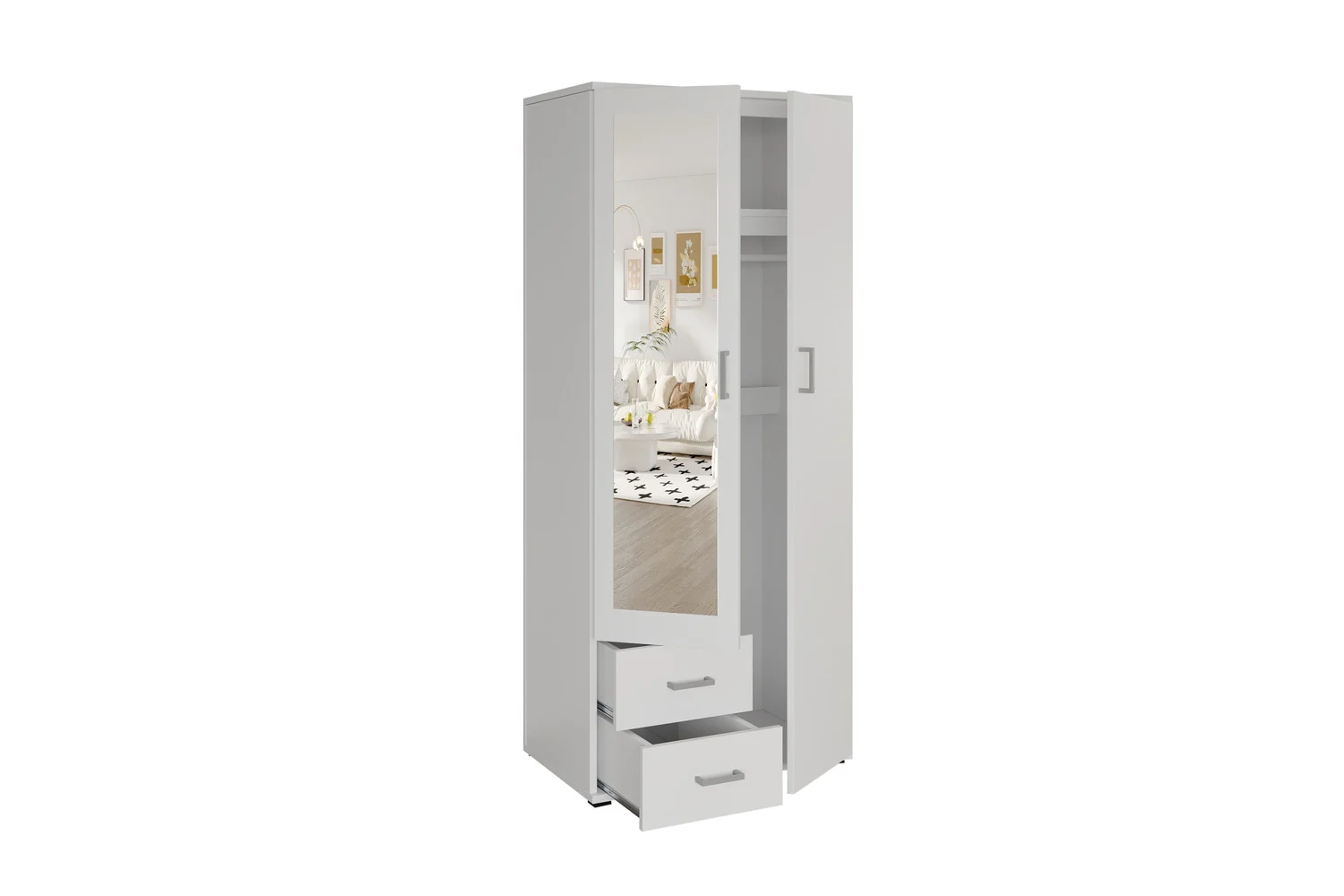 Kledingkast Gaammora Wit 80 cm - Afbeelding 4