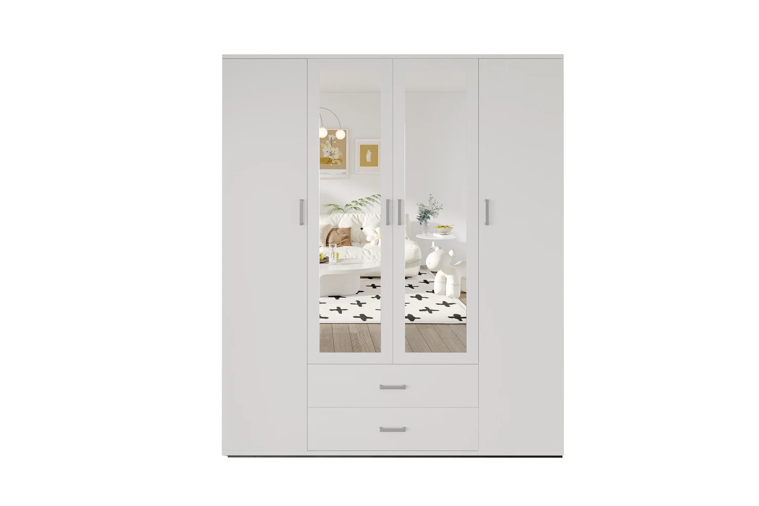 Kledingkast Raumon Wit 160 cm - Afbeelding 2