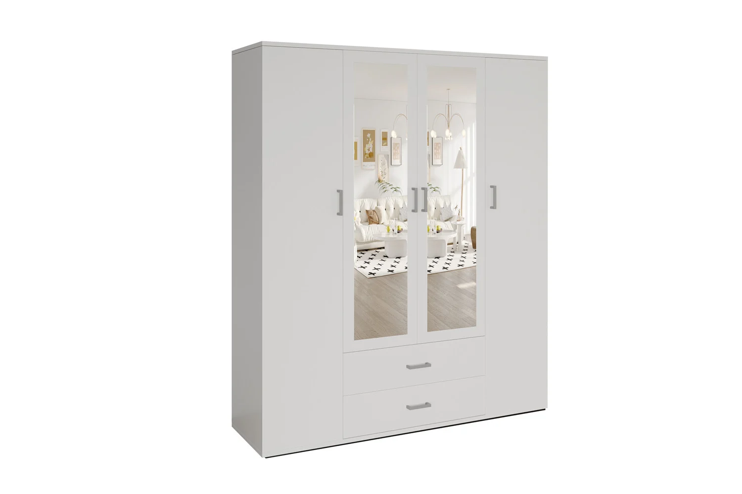 Kledingkast Raumon Wit 160 cm - Afbeelding 3