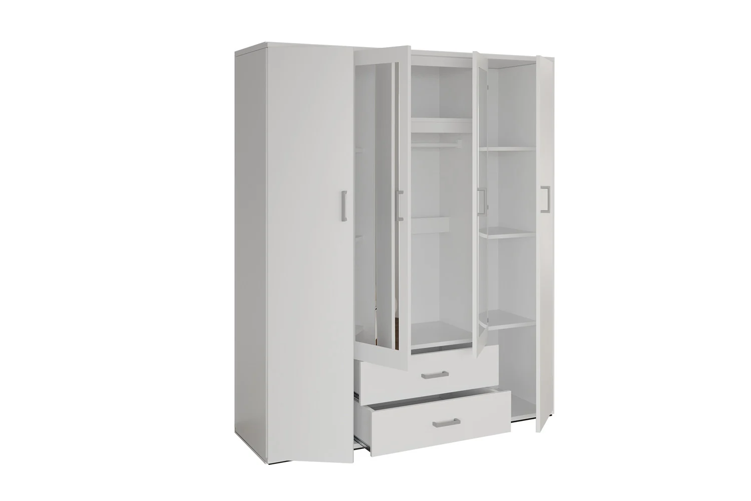 Kledingkast Raumon Wit 160 cm - Afbeelding 4