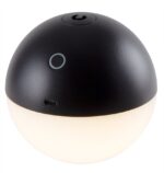 Buitenlamp Brentun Zwart, oplaadbare dimbare LED-lamp met ronde zwarte behuizing en sfeervol licht