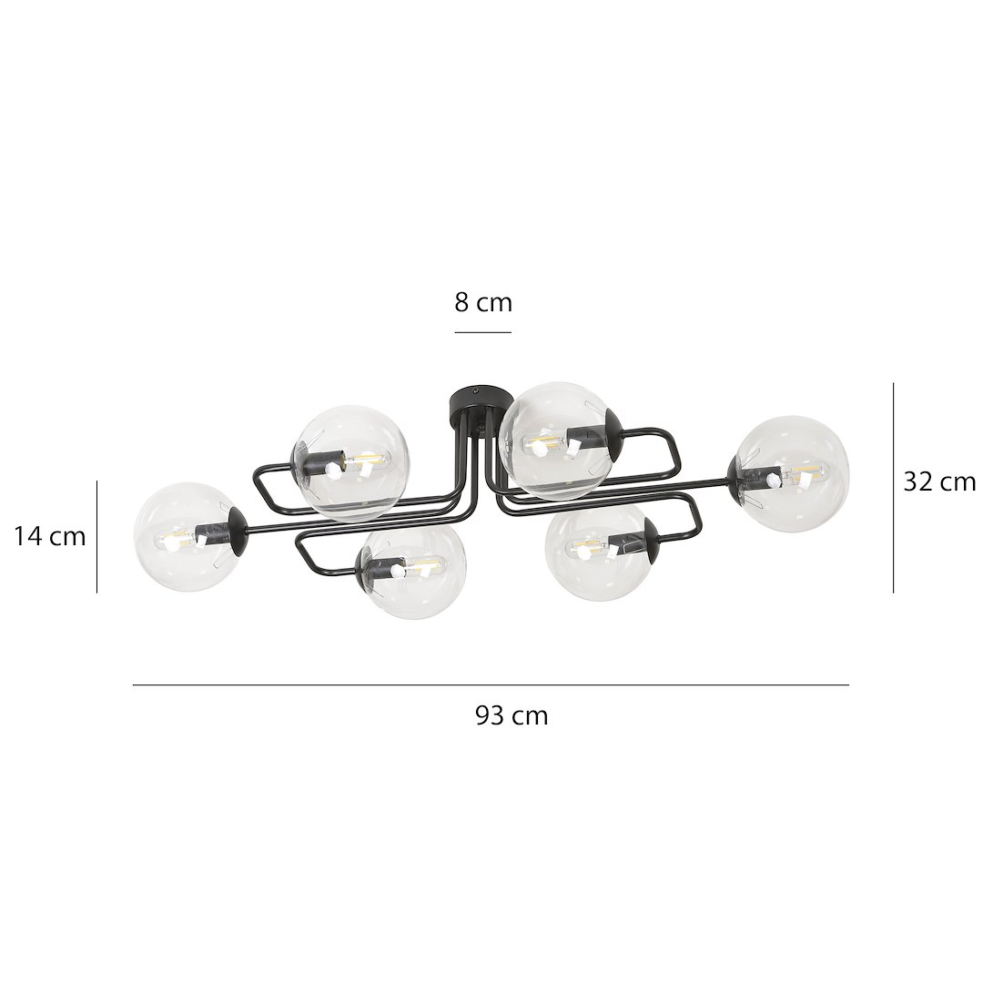 Plafondlamp Stessi Zwart Ø14 cm - Afbeelding 3
