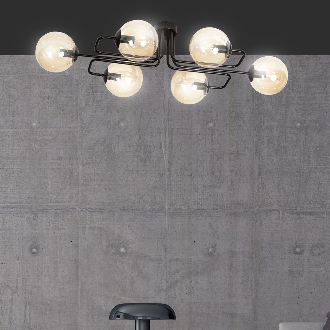 Plafondlamp Zotena Zwart Ø14 cm - Afbeelding 5