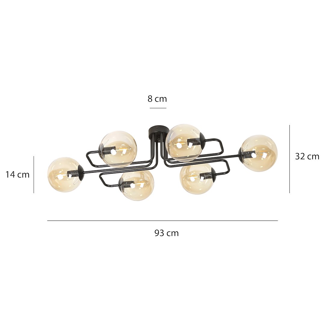 Plafondlamp Zotena Zwart Ø14 cm - Afbeelding 8