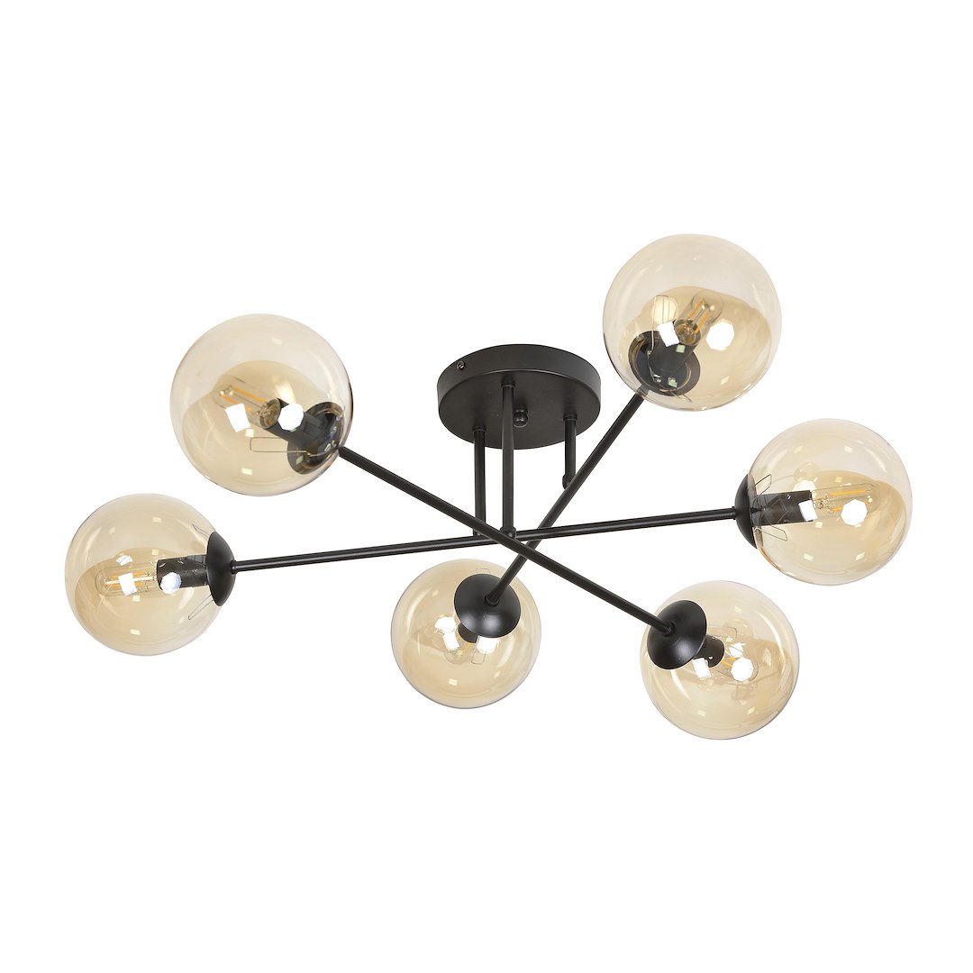 Plafondlamp Lievaro Zwart Ø14 cm