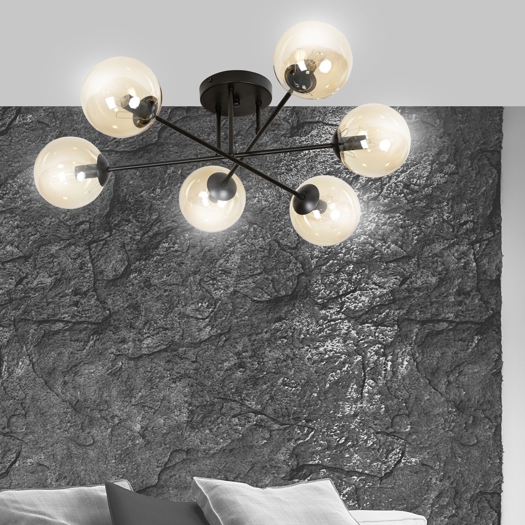 Plafondlamp Lievaro Zwart Ø14 cm - Afbeelding 5