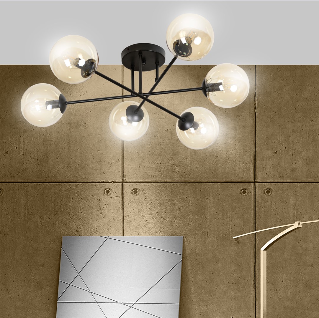 Plafondlamp Lievaro Zwart Ø14 cm - Afbeelding 7