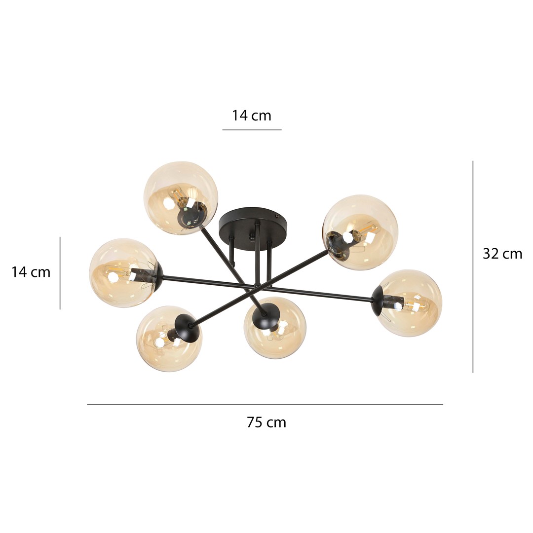 Plafondlamp Lievaro Zwart Ø14 cm - Afbeelding 8