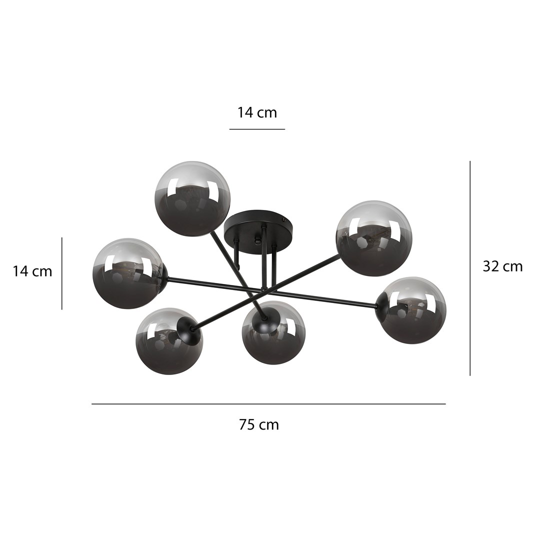 Plafondlamp Heinnar Zwart Ø14 cm - Afbeelding 8