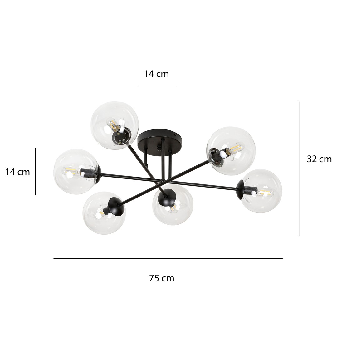 Plafondlamp Nusen Zwart Ø14 cm - Afbeelding 8