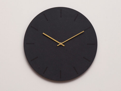 Wandklok Movero Koper met donkergrijze wijzerplaat en elegante koperen wijzers, rond Ø28 cm voor modern interieur