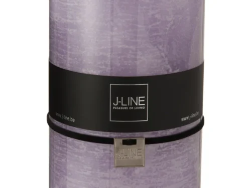 Kunstbloem Prumy Paars, paarse cilindervormige kaars met J-LINE label en stevige decoratieve uitstraling