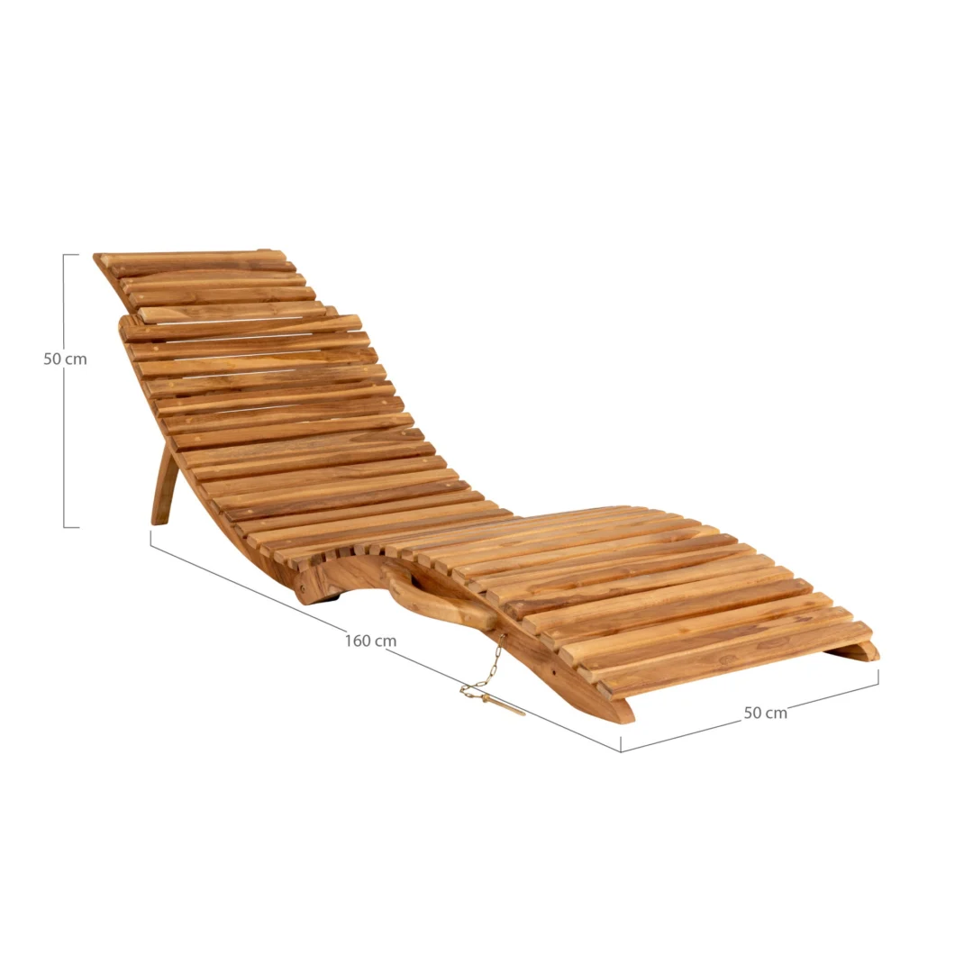 Ligstoel Lanzarote Teak Naturel - Afbeelding 6