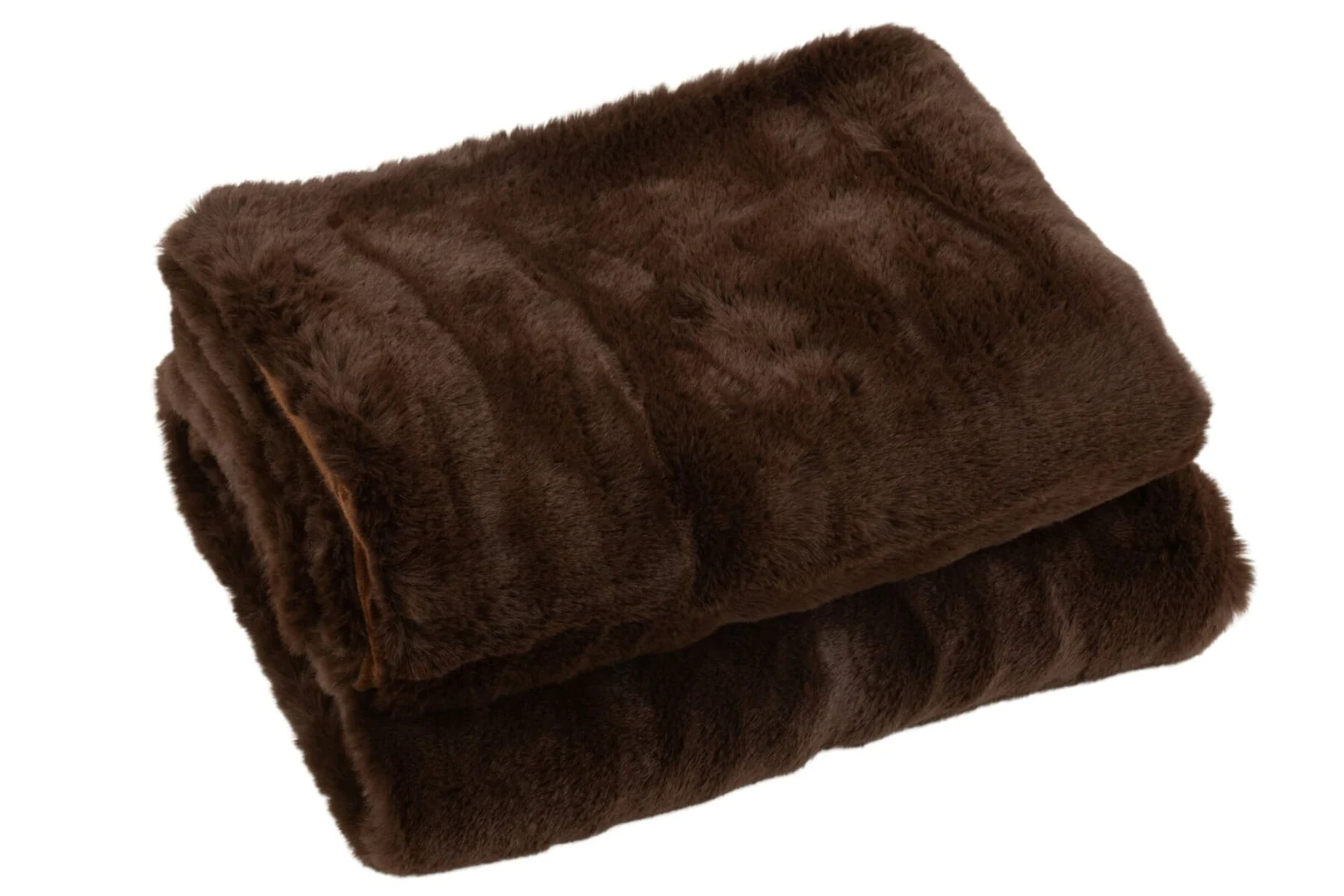 Plaid Skeerra bruin, zachte fluffy plaid in donkere bruintint voor bank of bed