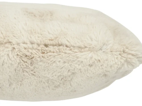 Kussen Rovaniemi Beige 45 x 45 cm met zachte, fluffy teddylook en ritssluiting