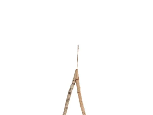 Leemmora houten kerstboom van berkenhout, naturel decoratief frame met smal silhouet en ophanglus, 80 cm hoog