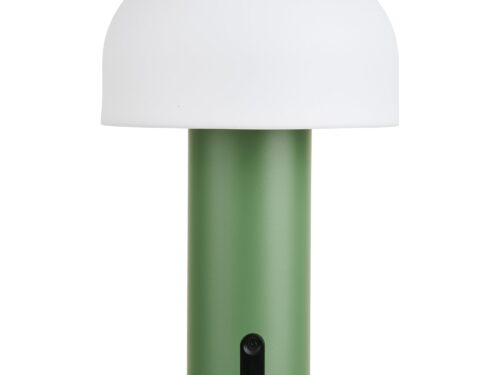 Oplaadbare Lamp Grilvella Wit, wit-groen design met compacte vorm en strakke, moderne uitstraling