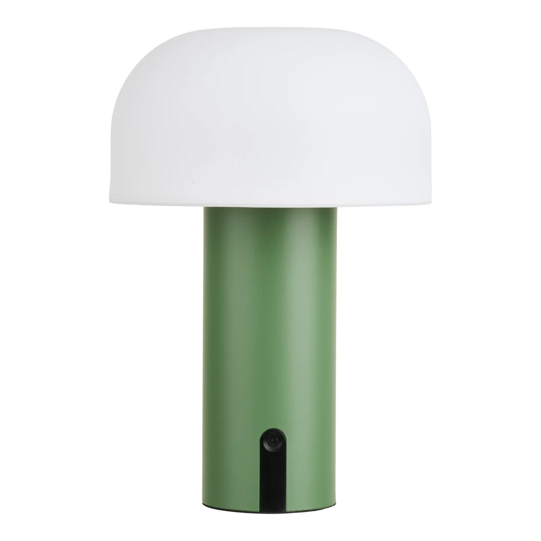 Oplaadbare Lamp Grilvella Wit, wit-groen design met compacte vorm en strakke, moderne uitstraling
