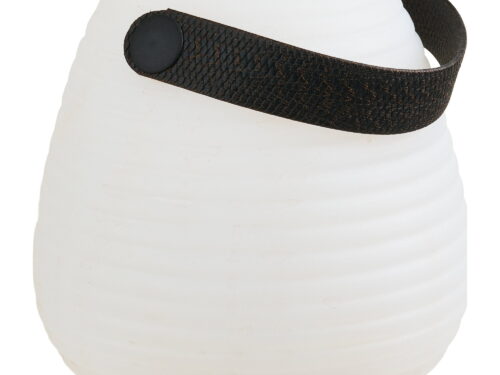 Rurnora Wit oplaadbare witte lamp met compact formaat en zwarte leren handgreep voor flexibel gebruik