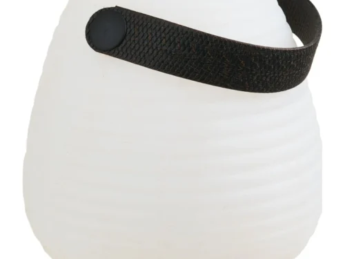 Rurnora Wit oplaadbare witte lamp met compact formaat en zwarte leren handgreep voor flexibel gebruik