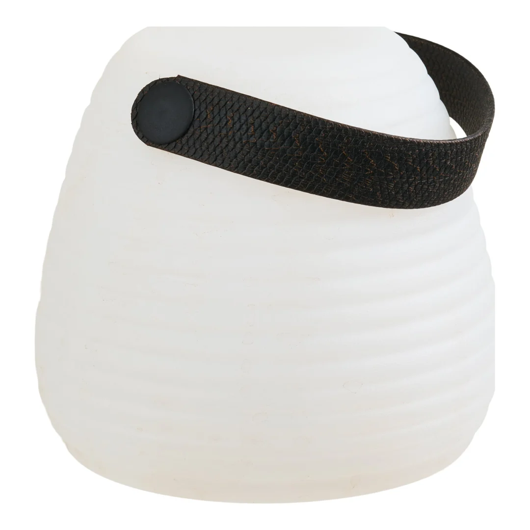 Rurnora Wit oplaadbare witte lamp met compact formaat en zwarte leren handgreep voor flexibel gebruik
