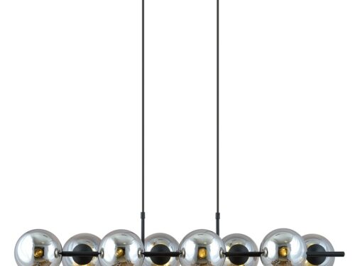 Hanglamp Fiebone Zwart Ø14 cm met verstelbare hoogte en glazen bollen in moderne zwart-grafietkleurige afwerking