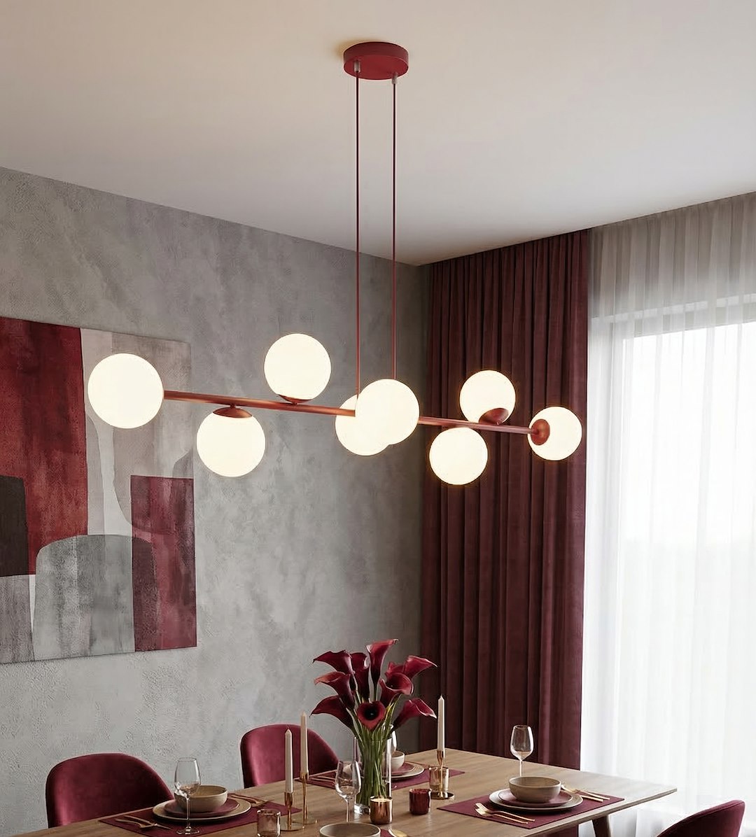 Hanglamp Mirna Bordeaux Ø14 cm - Afbeelding 2