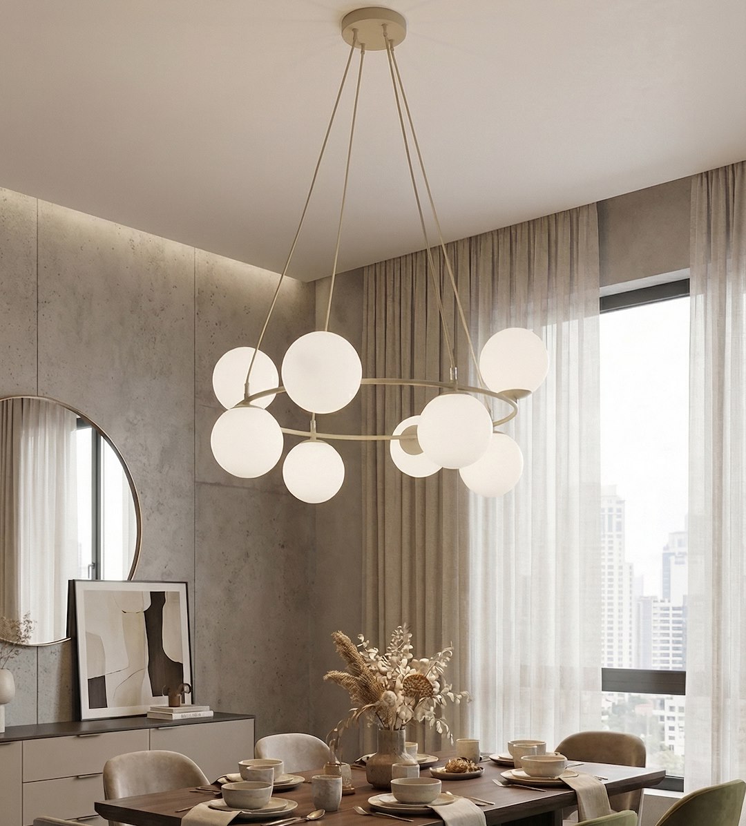 Hanglamp Geenio Beige Ø14 cm - Afbeelding 3