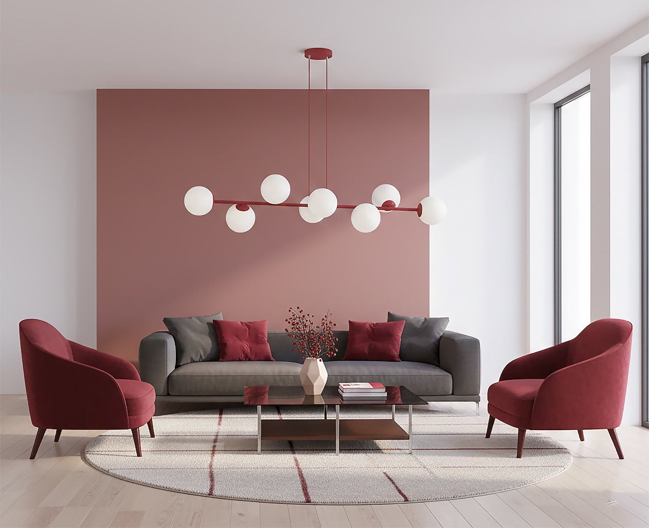 Hanglamp Mirna Bordeaux Ø14 cm - Afbeelding 4