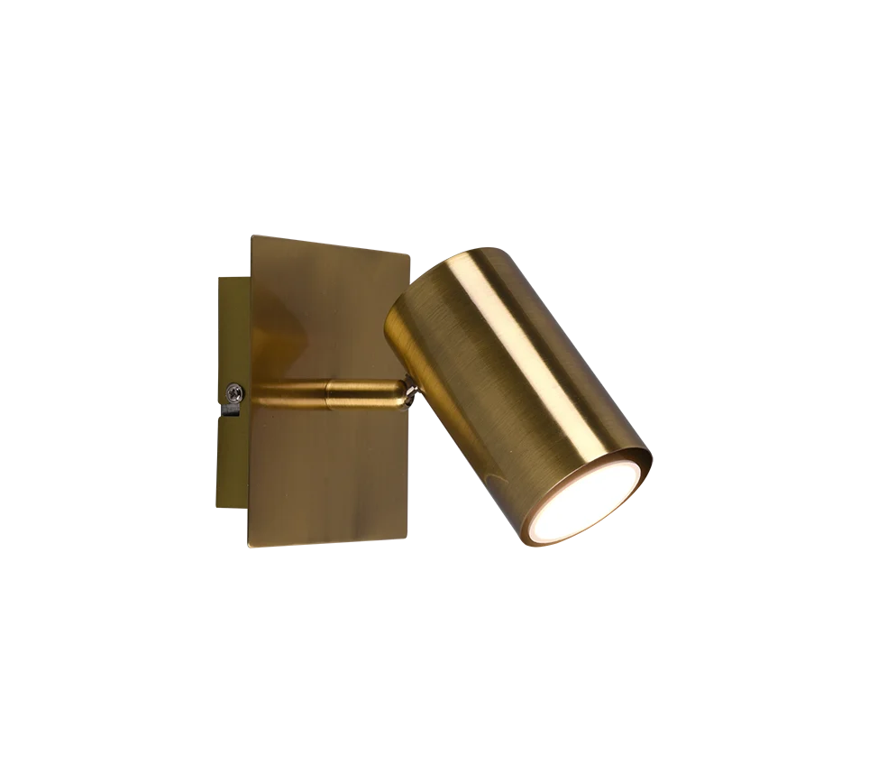 Spot Prarrone brons, compacte metalen wand- en plafondspot met GU10-fitting en moderne uitstraling