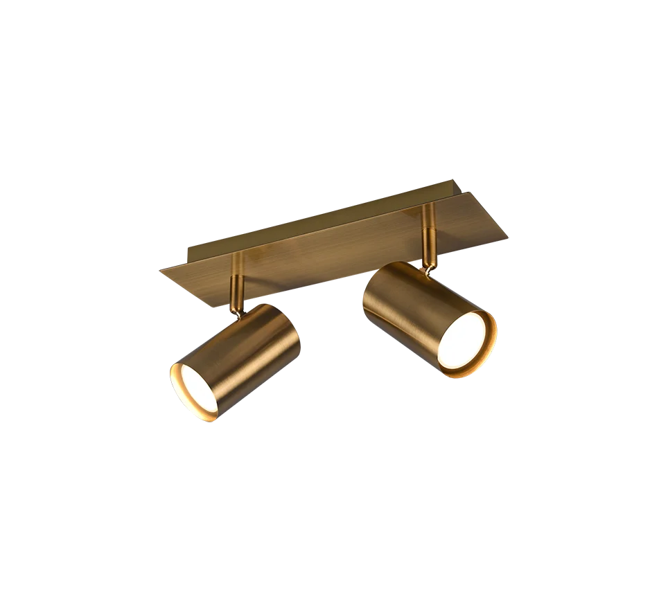 Spot Maasora Brons set van 3, oud bronzen plafondspots met twee richtbare GU10-spots per armatuur