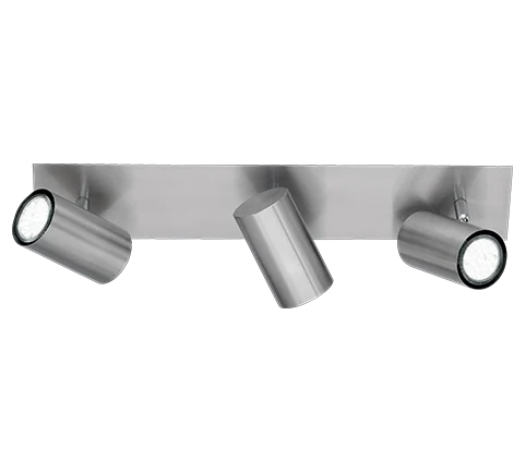 Spot Flonne Mat Nikkel set van 3, moderne plafondspot met 3 verstelbare GU10 spots in mat nikkel