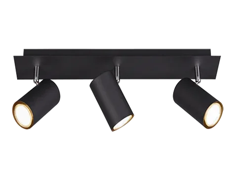 Spot Kaaldino Mat Zwart set van 3 met drie verstelbare GU10 plafondspots in metalen design