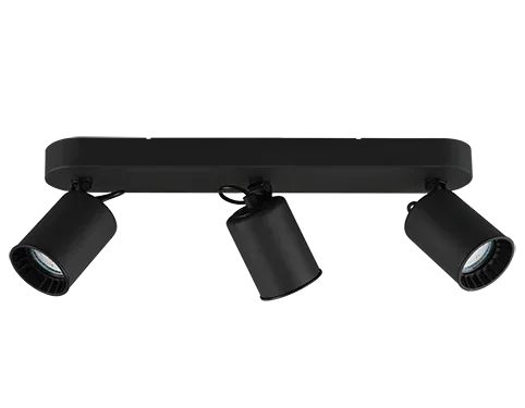 Spot Pebos Mat Zwart set van 3 met verstelbare GU10 wandspots in strak, modern design