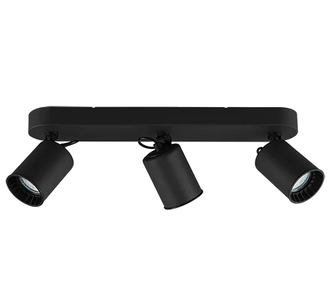 Spot Pebos Mat Zwart set van 3 met verstelbare GU10 wandspots in strak, modern design