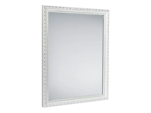 Spiegel Flaanund wit 45x34 cm met houten frame en strakke afwerking voor hal, slaapkamer of woonkamer