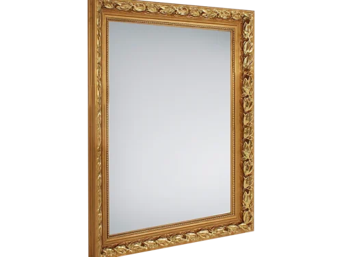 Spiegel Maaltik Goud met sierlijk houten frame en spiegelglas, 55 x 70 cm, stijlvol wandmodel